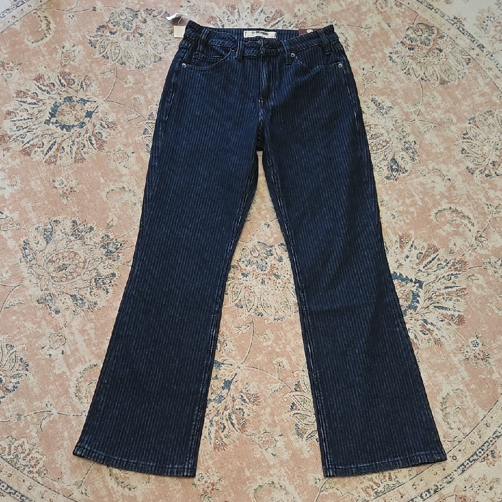 Rock & Roll Blue Striped High Rise Bootcut Jeans 5 Pocket 28x30 NEW MSRP…$79.99